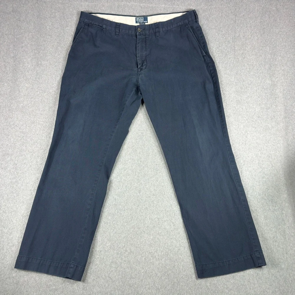 Vintage Polo Ralph Lauren Men's 42x30 Navy Blue Suffield Pant Red Pony